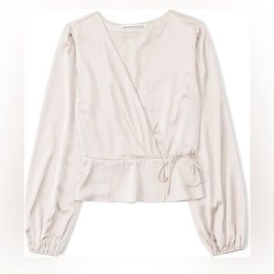 Milly Hallie Stretch Silk Wrap Top